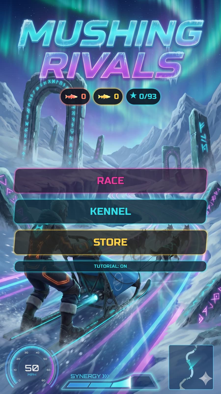 The hub: race, kennel and store, with salmon and stars